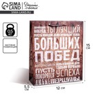 Пакет подарочный ламинированный вертикальный, упаковка, «Больших побед», S 12 х 15 х 5,5 см - Фото 1