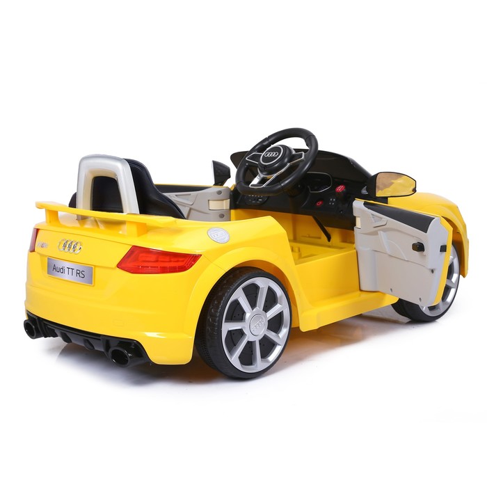 Электромобиль AUDI TT RS, EVA колёса, кожаное сидение, цвет жёлтый - фото 1886277730