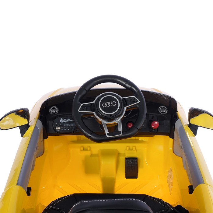 Электромобиль AUDI TT RS, EVA колёса, кожаное сидение, цвет жёлтый - фото 1906895529