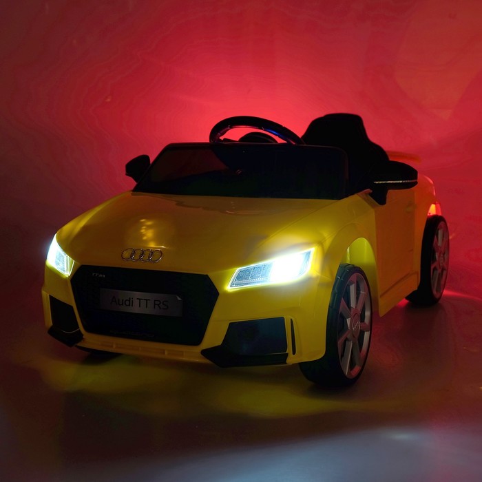 Электромобиль AUDI TT RS, EVA колёса, кожаное сидение, цвет жёлтый - фото 1886277735