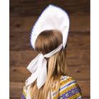 Кокошник «Цветы», белый атлас - Фото 2