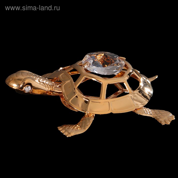 Сувенир «Черепаха», 5,5×4,3×1,5 см, с кристаллом - Фото 1