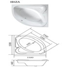 Ванна акриловая 1MarKa IBIZA, 150×150 см  (артикул 2312926)  большой выбор товаров оптом и в розницу по низким ценам с доставкой