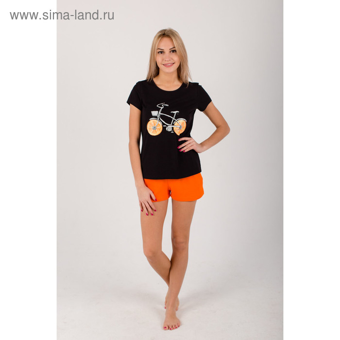 Комплект женский (футболка, шорты) "Orange Bike" 2014 цвет чёрный, р-р 44 - Фото 1