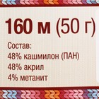 Пряжа "Праздничная" 48% кашмилон (ПАН), 48% акрил, 4% метанит 160м/50гр (025 мята) - Фото 3
