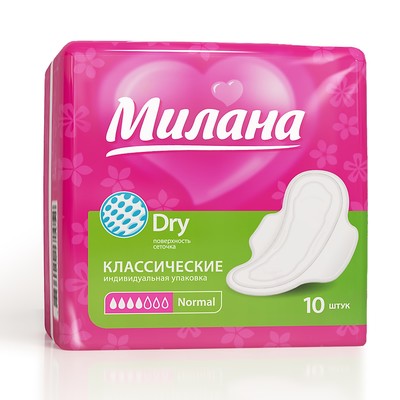Прокладки «Милана» Classic Normal Dry, 10 шт./уп
