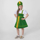 Костюм русский народный, платье, кокошник, рост 122-128 см, 6-7 лет, цвет зелёный - фото 3272880