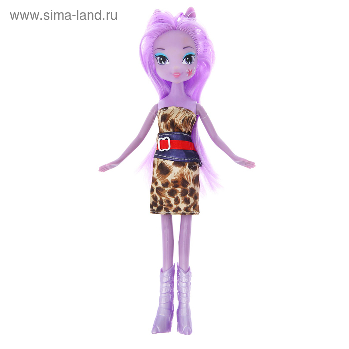 Кукла «Пони» с цветными волосами, в платье и сапожках, в пакете - Фото 1