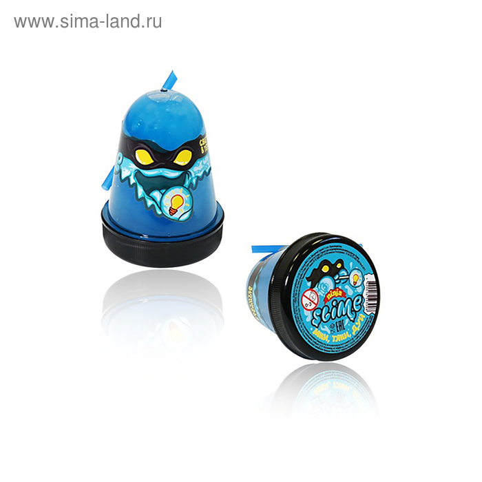 Лизун Slime Ninja, светится в темноте, синий, 130 г - Фото 1