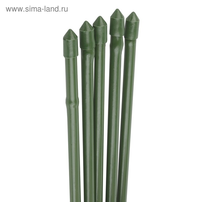 Колышек для подвязки растений, h = 60 см, d = 0,8 см, набор 5 шт., металл в пластике, «Бамбук» - Фото 1