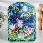 Доска разделочная сувенирная Дарим Красиво «8 марта. Тюльпаны», 19.5×27.5 см, разноцветная - Фото 1