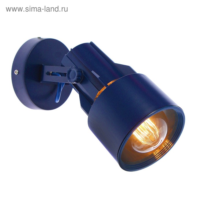 Светильник "Прожектор малый" 1x60W E27 синий 11x11x24 см - Фото 1