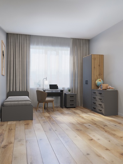 Комод для хранения «Клик Мебель», 5 выдвижных ящиков, 900×480×800 мм, цвет тёмно - серый