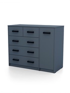 Комод напольный «Клик Мебель», 5 ящиков, с дверью, 1100×480×900 мм, цвет тёмно - серый - Фото 1