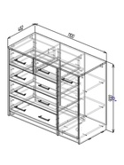 Комод напольный «Клик Мебель», 5 ящиков, с дверью, 1100×480×900 мм, цвет тёмно - серый - Фото 4