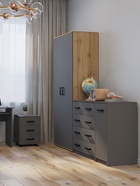 Комод напольный «Клик Мебель», 5 ящиков, с дверью, 1100×480×900 мм, цвет тёмно - серый - Фото 5