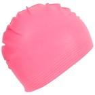 Шапочка для плавания взрослая ONLYTOP, резиновая, обхват 54-60, цвета МИКС - фото 8215043