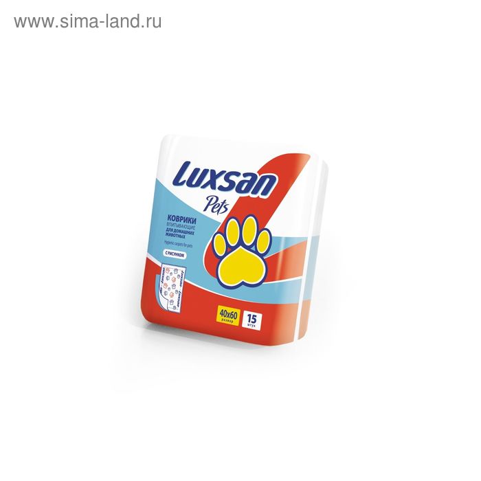 Пеленки LUXSAN Pets Premium №15 для животных, целлюлоза, 40 х 60 см, 15 шт - Фото 1