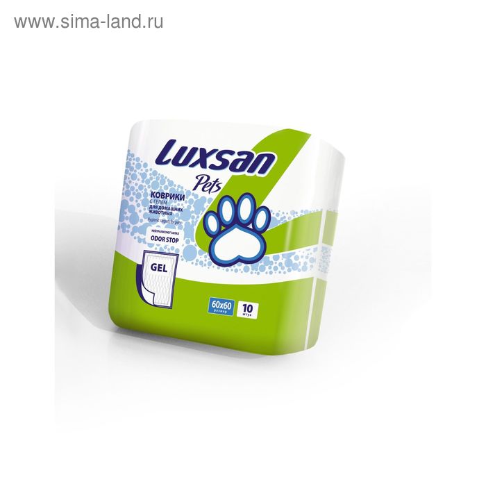 Пеленки LUXSAN Pets Premium GEL №10 для животных 60 х 60 см, 10 шт - Фото 1