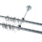 Карниз двухрядный «Левша», 180 см, витой, d=1,6 см, цвет серебро глянец  (артикул 3015880)  большой выбор товаров оптом и в розницу по низким ценам с доставкой