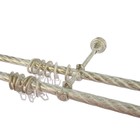 Карниз двухрядный «Левша», 180 см, витой, d=1,6 см, цвет слоновая кость/золото  (артикул 3015881)  большой выбор товаров оптом и в розницу по низким ценам с доставкой