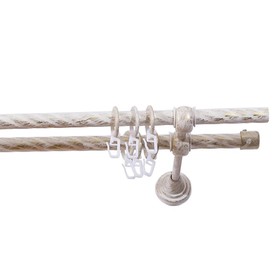 Карниз двухрядный «Левша», 240 см, витой, d=1,6 см, цвет слоновая кость/золото