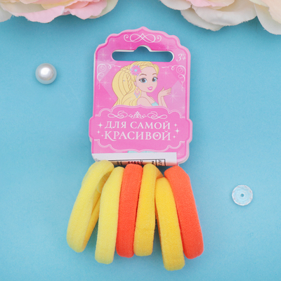 Резинка для волос "Спорт" (набор 6 шт) цвет лета