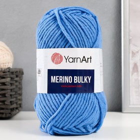 Пряжа "Merino bulky" 25% шерсть 75% акрил 100м/100гр (600 яр. голуб) 3025910