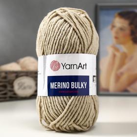 Пряжа "Merino bulky" 25% шерсть 75% акрил 100м/100гр (033 бежевый)