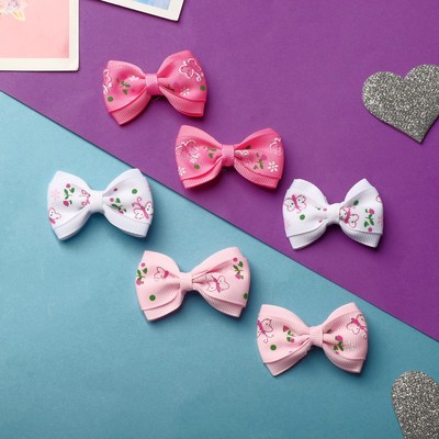 Зажим для волос "Первоклассница" бант с бабочками, микс