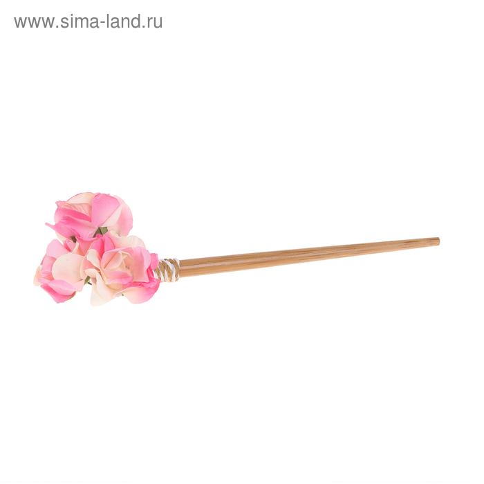 Гавайская палочка для волос «Цветы», цвет бело-розовый - Фото 1