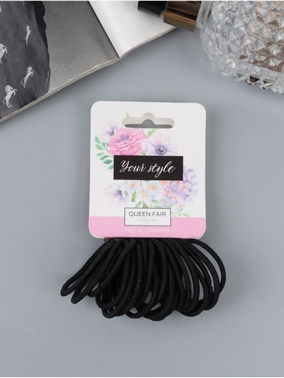 Резинки для волос QF «Тофи», набор 20 шт., 3.5 см, чёрные