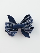 Бант для волос на резинке «Школьница», цветочный орнамент, 8 см, бело-синий - Фото 7