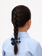 Резинка для волос «Школьница», бант полоски, 8 см, сине-белая - Фото 2