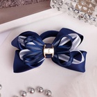 Резинка для волос «Школьница», бант полоски, 8 см, сине-белая - Фото 3