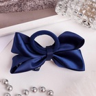 Резинка для волос «Школьница», бант полоски, 8 см, сине-белая - Фото 4