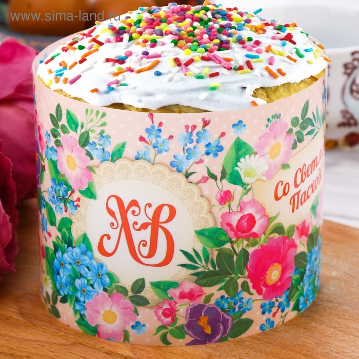 Пасхальный ободок для кулича «Цветочная композиция», 41.6 × 10 см - Фото 1