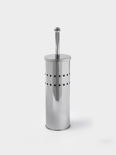 Ёршик для унитаза с подставкой, 10×10×37 см, хром