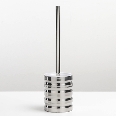 Ёршик для унитаза с подставкой, 9×9×36 см, цвет серебристый