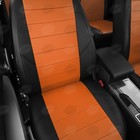 Авточехлы для Daewoo Matiz 1-2 с 2000-2009 г., хэтчбек, перфорация, экокожа, цвет оранжевый, чёрный - Фото 4