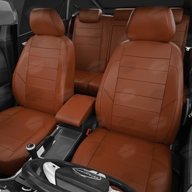 

Авточехлы для Audi A3 8P с 2003-2013 г., хэтчбек, перфорация, экокожа, цвет фокс