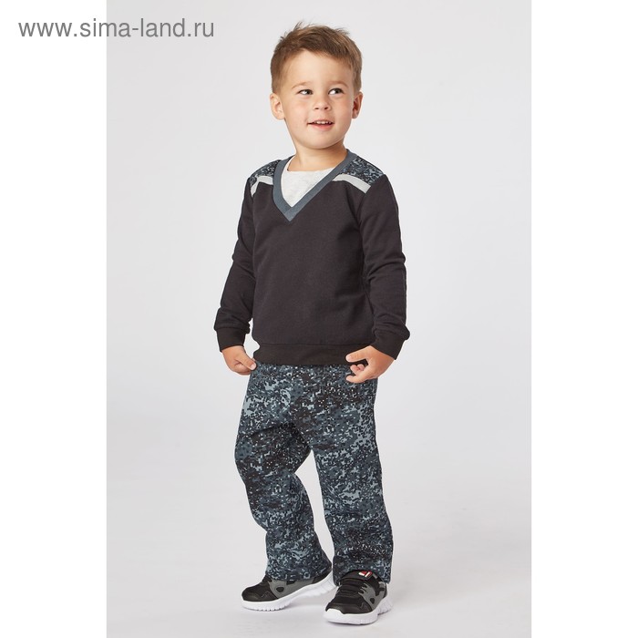 Толстовка для мальчика, рост 104 см, цвет чёрный/карбон милитари Дж-197 - Фото 1