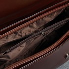 Сумка женская, отдел с перегородкой на молнии, наружный карман, длинный ремень, цвет коричневый - Фото 3
