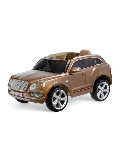 Электромобиль BENTLEY BENTAYGA, EVA колёса, кожаное сидение, цвет коричневый глянец