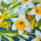 Постельное бельё Экономь и Я 1,5 сп Ирисы на синем 148х198 ± 5 см, 150х202 ± 5 см, 70х70 ± 5 см - 1 ш, хл 100%, бязь 100г/м2 - Фото 3