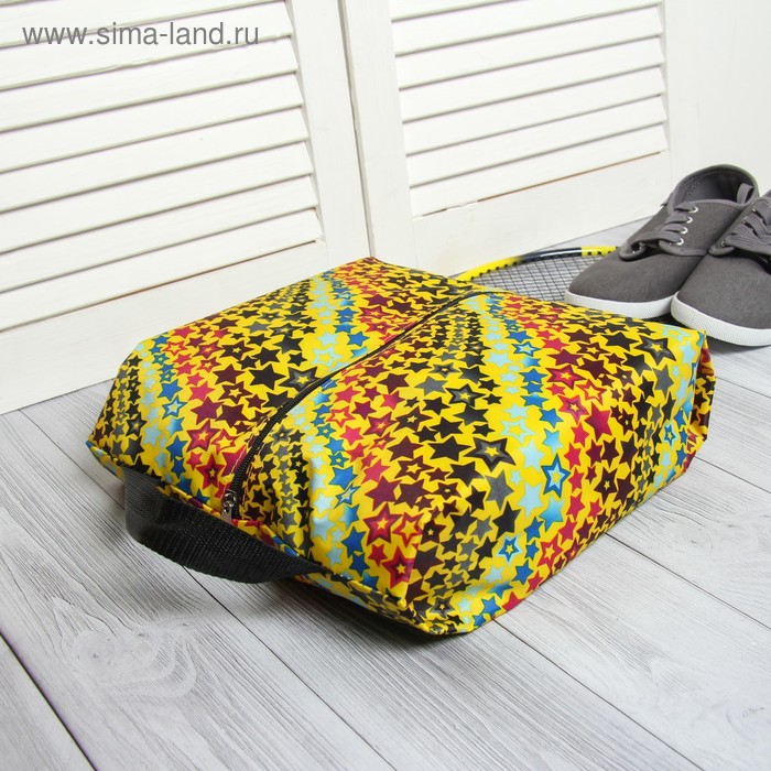 Сумка для обуви на молнии, 1 отдел, цвет жёлтый/разноцветный - Фото 1