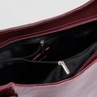 Сумка женская на молнии, 2 отдела с перегородкой, наружный карман, цвет бордовый кайман шик/гладкий шик - Фото 5