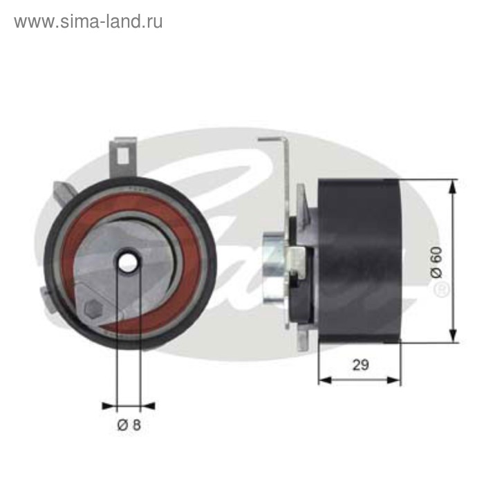 Натяжной ролик ремня ГРМ Gates T43115 - Фото 1