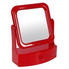 Зеркало настольное, прямоугольное, двустороннее, с увеличением, с выдвижным ящичком, цвета МИКС - Фото 1