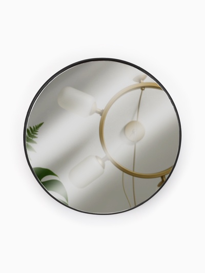 Зеркало макияжное, увеличение ×10, на присосках, d=9 см, чёрное